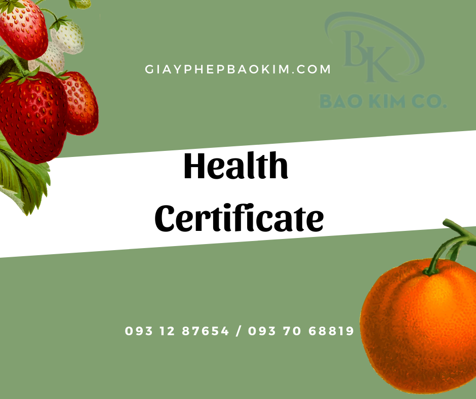 cấp giấy chứng nhận y tế (HC) cho thực phẩm xuất khẩu