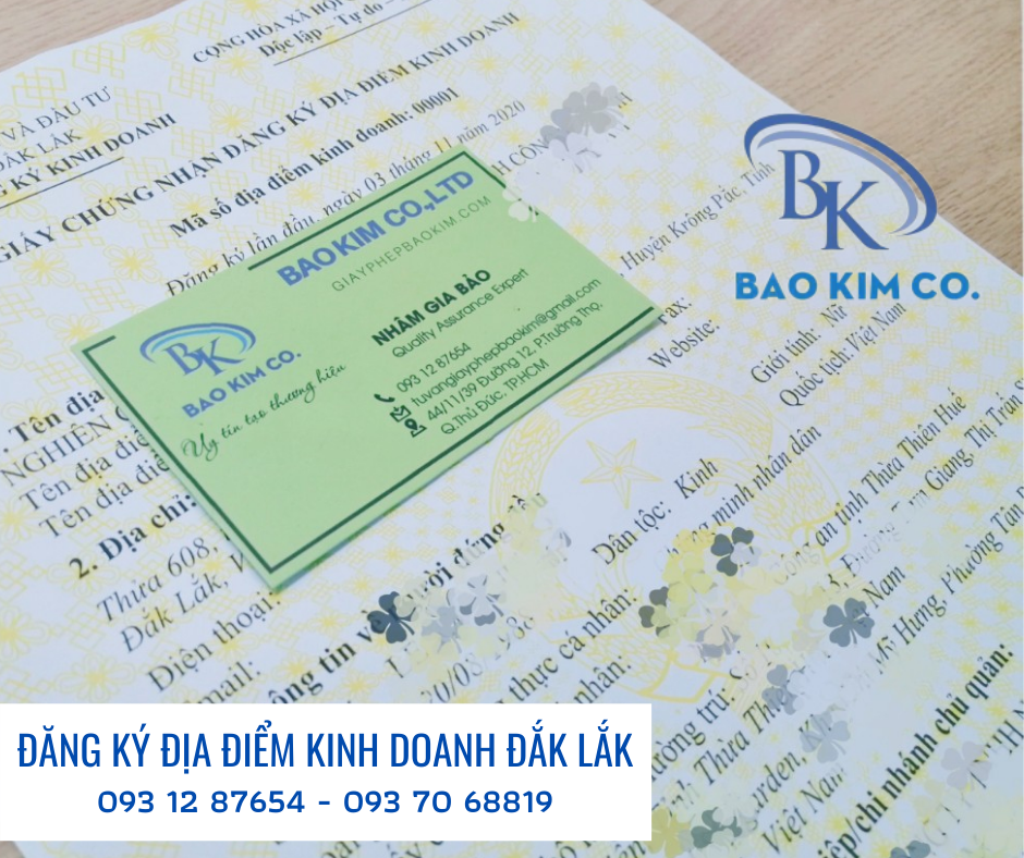 dịch vụ đăng ký địa điểm kinh doanh tỉnh đắk lắk